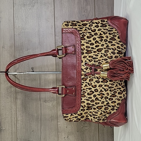 ANTONIO MELANI Handbags - Antonio Melani Calf Hair Leopard Print Shoulder Bag